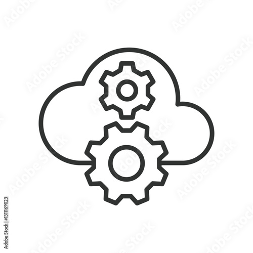 Cloud Services, icon in line design. Cloud Services, cloud computing, cloud storage, data center, SaaS, PaaS, IaaS, online storage on white background vector. Cloud Services, editable stroke icon