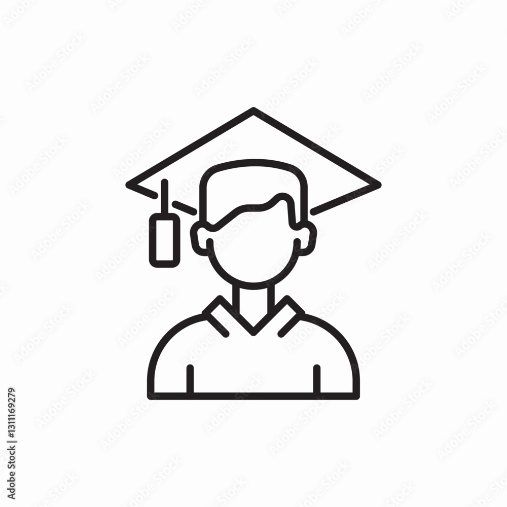 Graduate student education icon vector sign Graduate student education icon vector sign