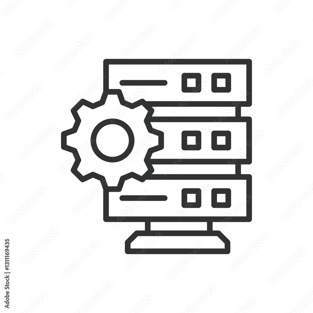 System Administration, icon in line design. System, administration, server, network, IT, configuration, maintenance on white background vector. System Administration, editable stroke icon System Administration, icon in line design. System, administration, server, network, IT, configuration, maintenance on white background vector. System Administration, editable stroke icon