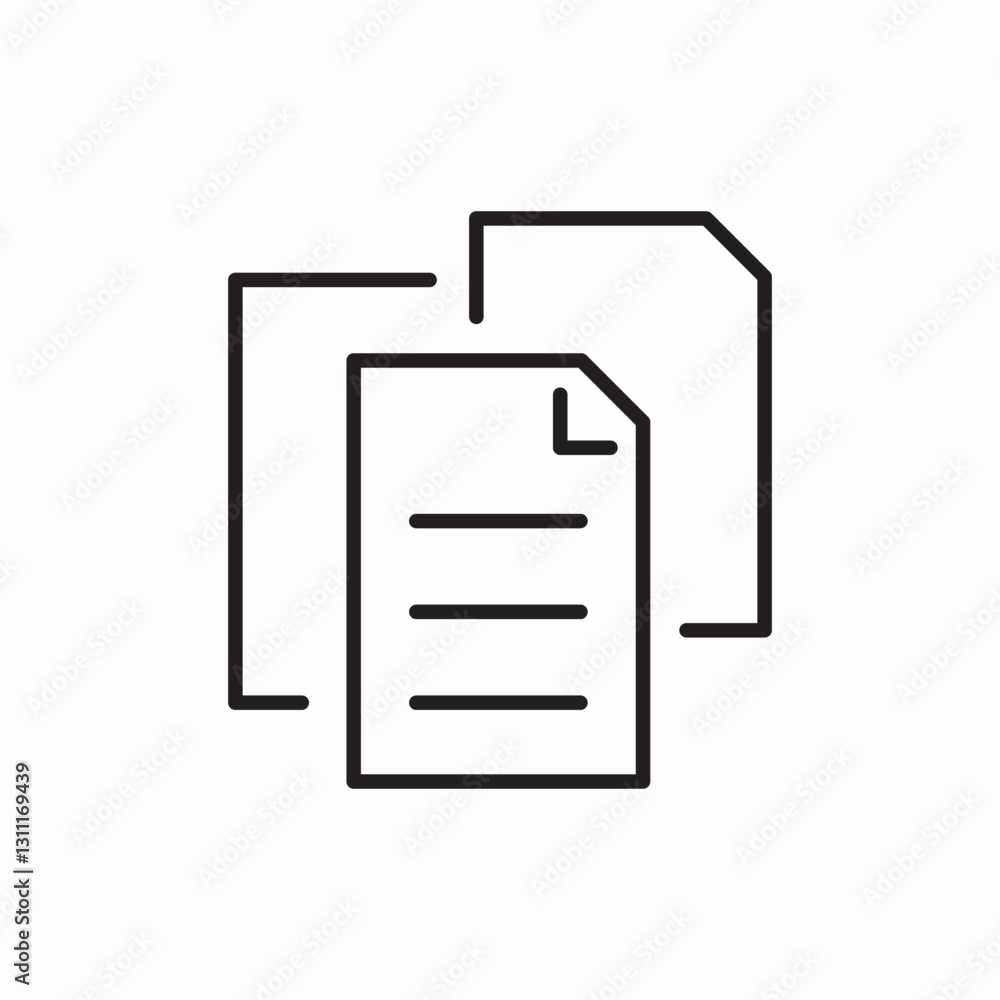 Document copy files icon vector sign Document copy files icon vector sign
