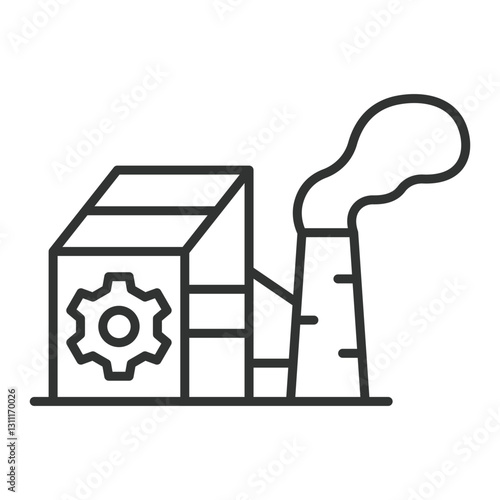 Industry, icon in line design. Industry, manufacturing, factory, production, engineering, machinery, automation on white background vector. Industry, editable stroke icon