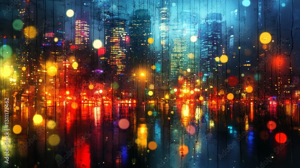 Rainy City Nightscape Rainy City Nightscape