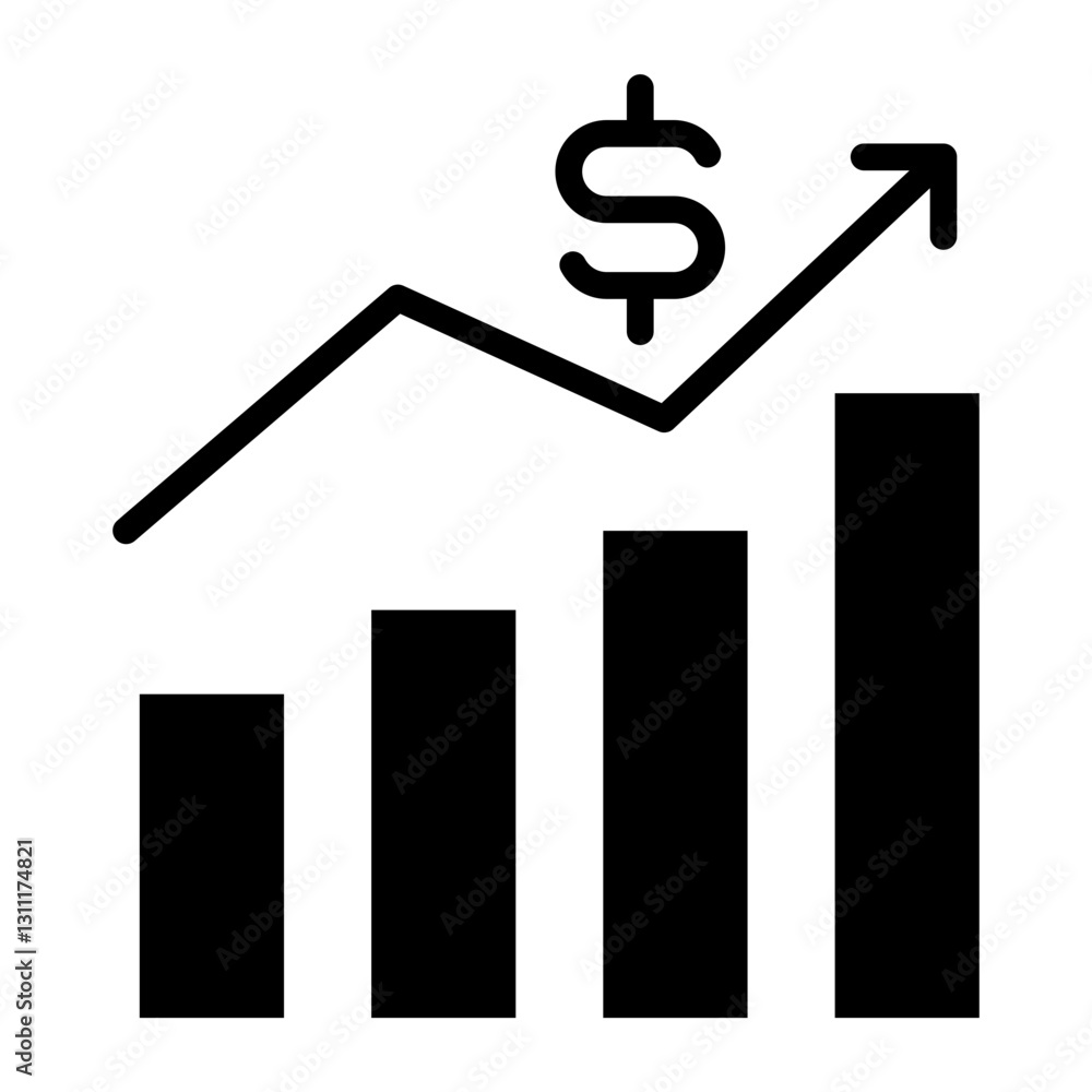 Chart Up Glyph Icon Chart Up Glyph Icon