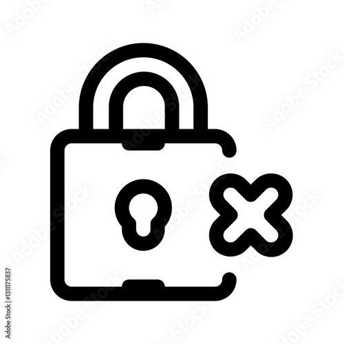 Access Denied Line Icon. Single icon, line vector icon
