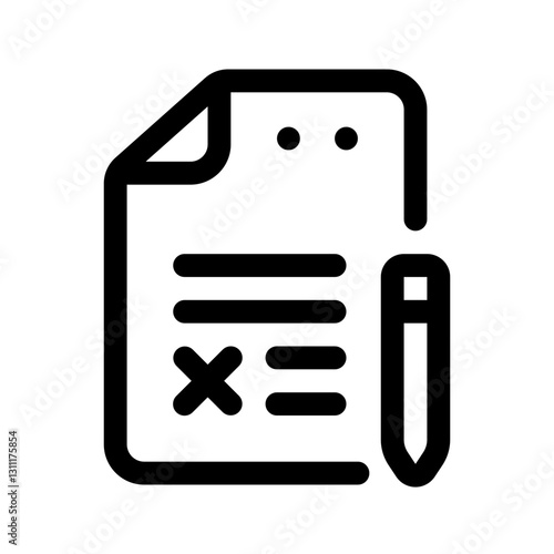 Agreement Rejected Line Icon. Single icon, line vector icon