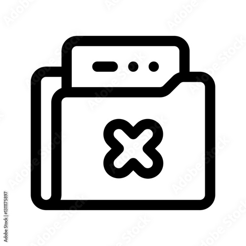 Data Rejected Line Icon. Single icon, line vector icon