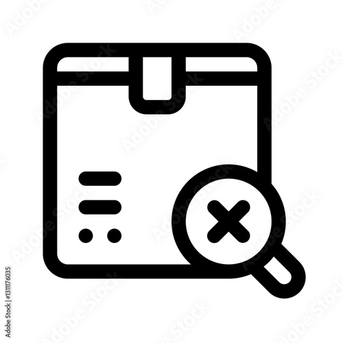 Package Rejected Line Icon. Single icon, line vector icon