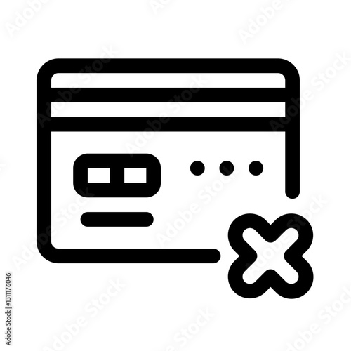 Payment Rejected Line Icon. Single icon, line vector icon