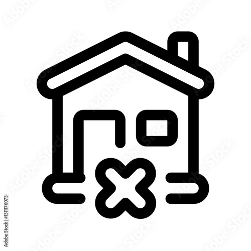 Property Rejected Line Icon. Single icon, line vector icon