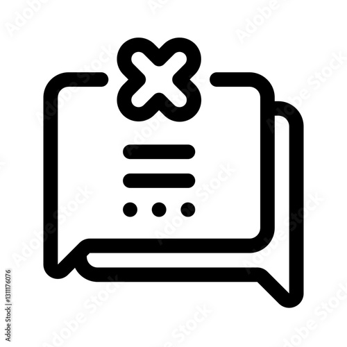 Rejected Line Icon. Single icon, line vector icon