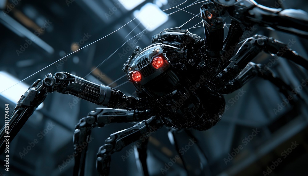 Fototapeta premium Industrial Spider Robot in Factory