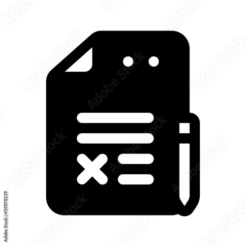 Agreement Rejected Glyph Icon. Single icon, glyph vector icon