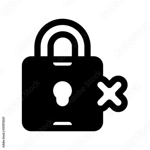 Access Denied Glyph Icon. Single icon, glyph vector icon