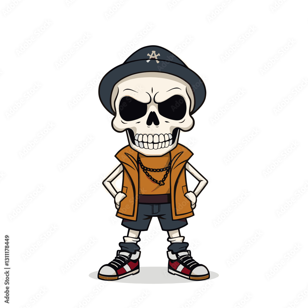 Cartoon skeleton with a hat Cartoon skeleton with a hat