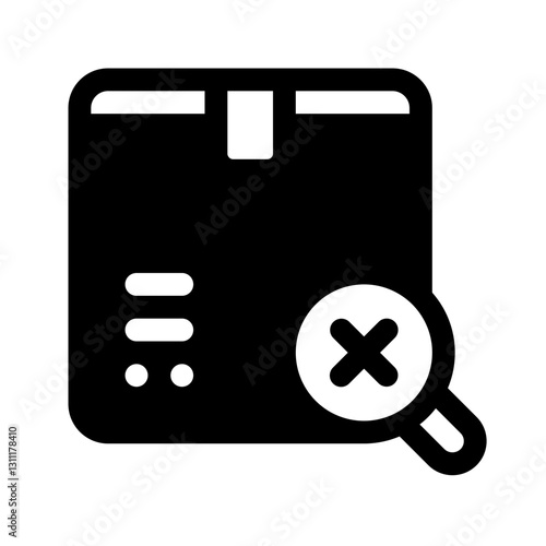 Package Rejected Glyph Icon. Single icon, glyph vector icon