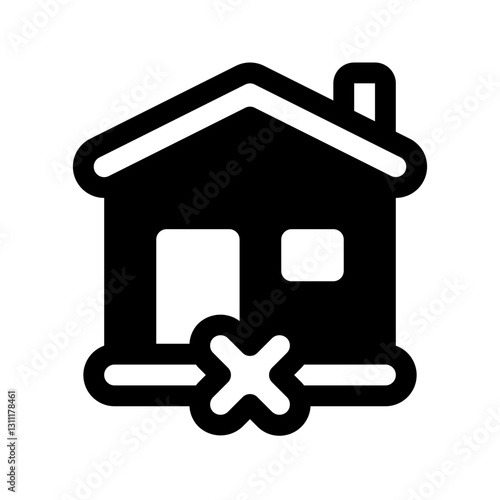 Property Rejected Glyph Icon. Single icon, glyph vector icon