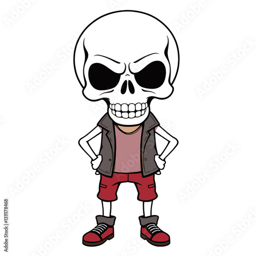 Style humanoid skeleton illustration