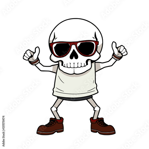 Style humanoid skeleton illustration