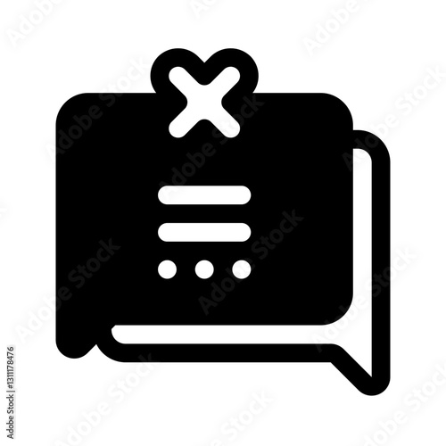 Rejected Glyph Icon. Single icon, glyph vector icon