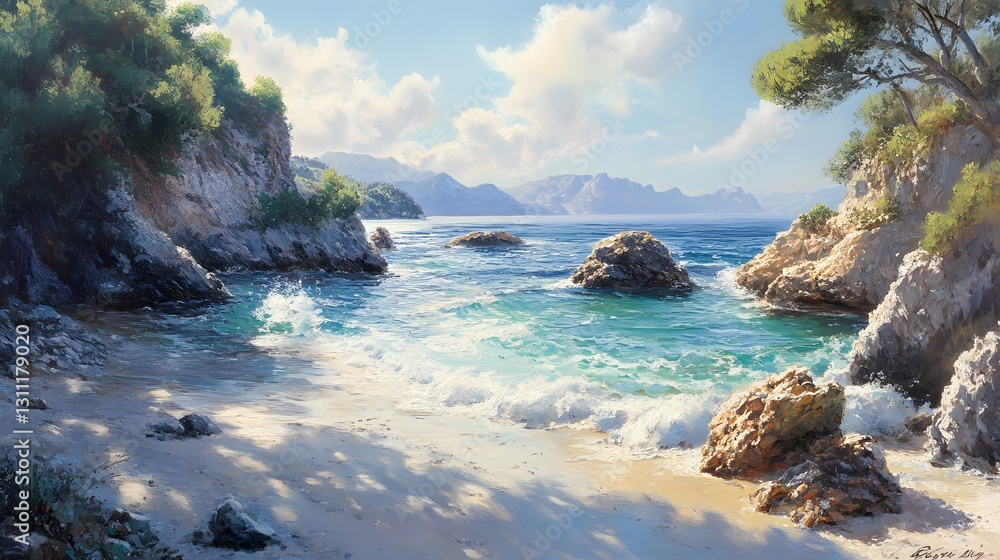 Fototapeta premium Tranquil Cove: A Hidden Seaside Escape