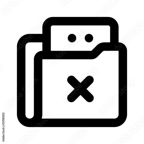 Data Rejected Simple Line Icon. Single icon, line vector icon