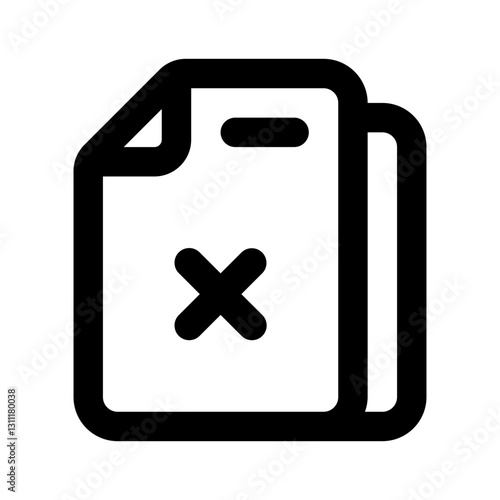 File Rejected Simple Line Icon. Single icon, line vector icon