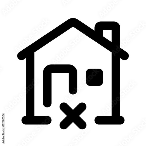 Property Rejected Simple Line Icon. Single icon, line vector icon