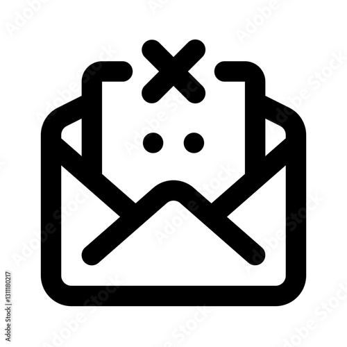 Rejection Message Simple Line Icon. Single icon, line vector icon