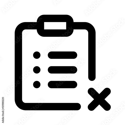 Document Rejected Simple Line Icon. Single icon, line vector icon