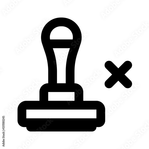 Rubber Stamp Simple Line Icon. Single icon, line vector icon