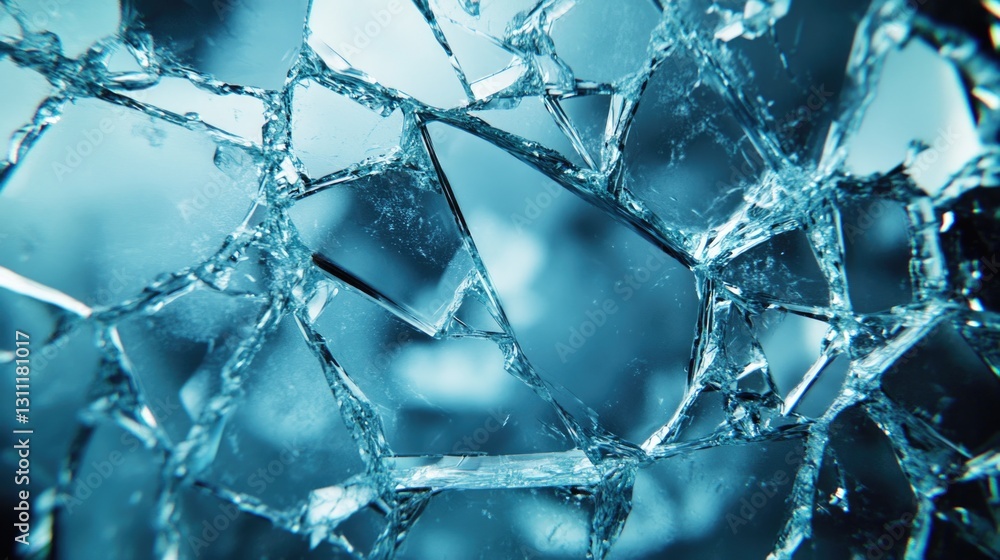 Close up image of shattered and broken glass pieces Close up image of shattered and broken glass pieces