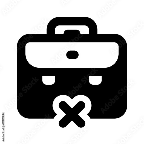 Job Rejected Simple Glyph Icon. Single icon, glyph vector icon