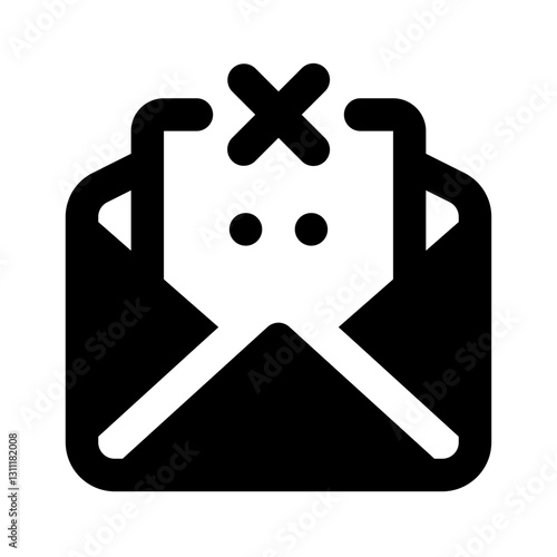 Rejection Message Simple Glyph Icon. Single icon, glyph vector icon