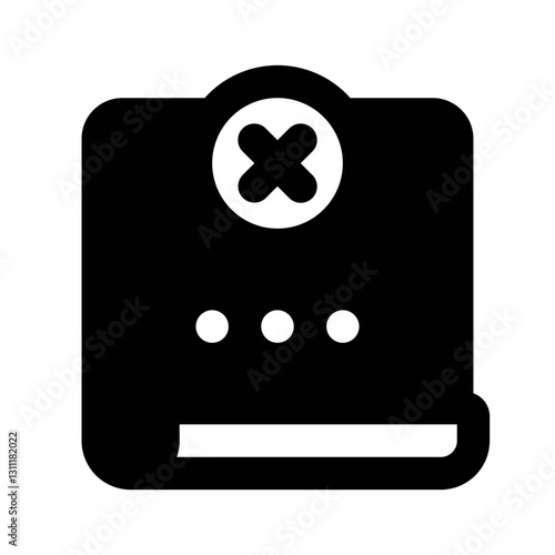 Rejection Stamp Simple Glyph Icon. Single icon, glyph vector icon