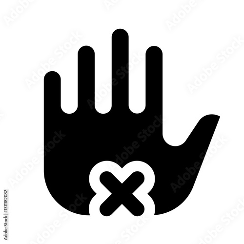 Stop Simple Glyph Icon. Single icon, glyph vector icon