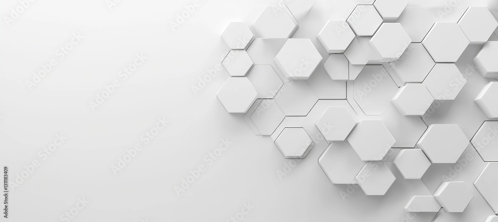 Fototapeta premium Abstract Hexagonal Pattern on White Background