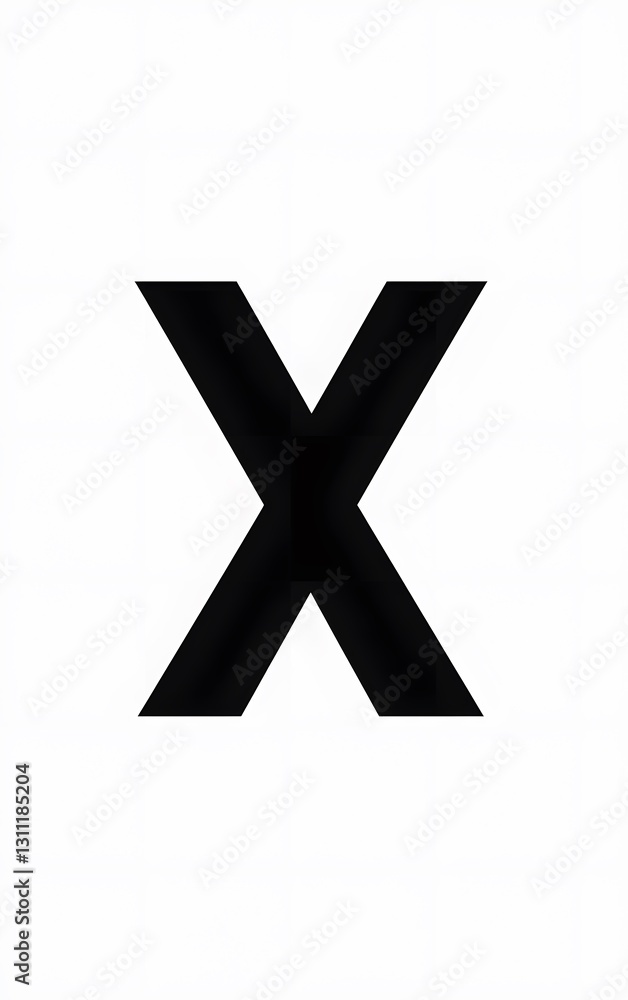 24. Minimal letter X on a white canvas, free from logos 24. Minimal letter X on a white canvas, free from logos