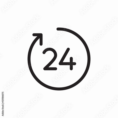 Twenty four hours icon vector sign