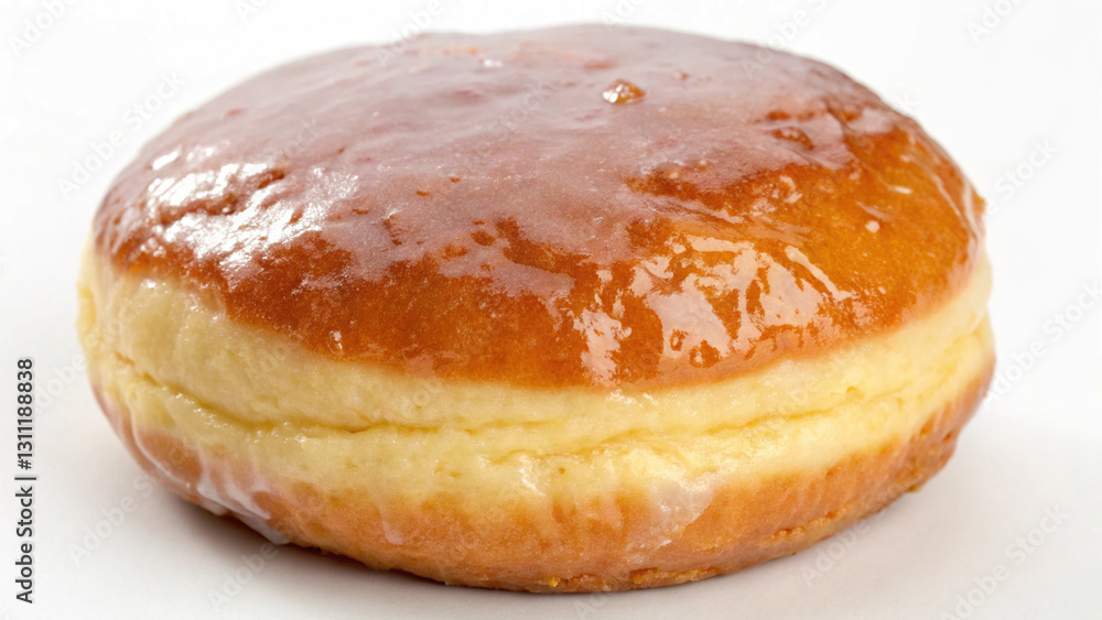Delicious filled doughnut with glossy glaze, perfect for any occasion Delicious filled doughnut with glossy glaze, perfect for any occasion