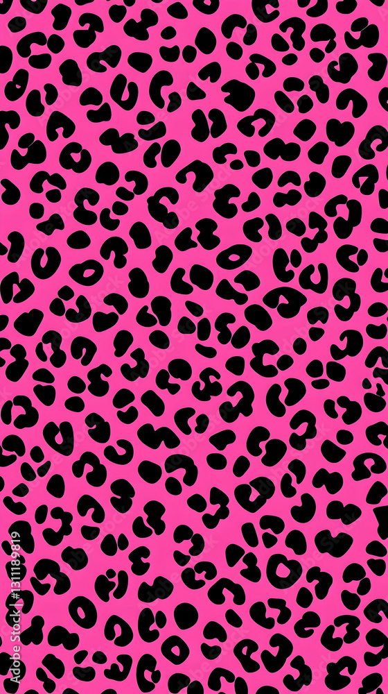 Pink Leopard Print Pixel Art Seamless Pattern Backgrounds for Textile