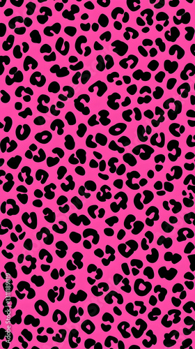 Obraz na płótnie Pink Leopard Print Pixel Art Seamless Pattern Backgrounds for Textile w salonie