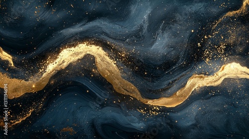 Golden Celestial Abstract Art