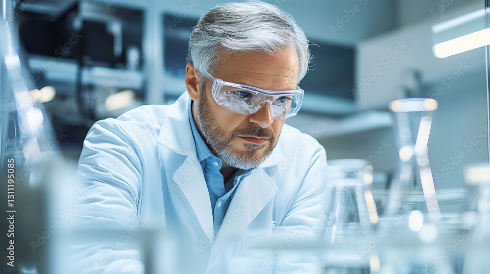 Scientist Conducting Tests on Innovative Aircraft Materials in Modern Laboratory Environment Scientist Conducting Tests on Innovative Aircraft Materials in Modern Laboratory Environment