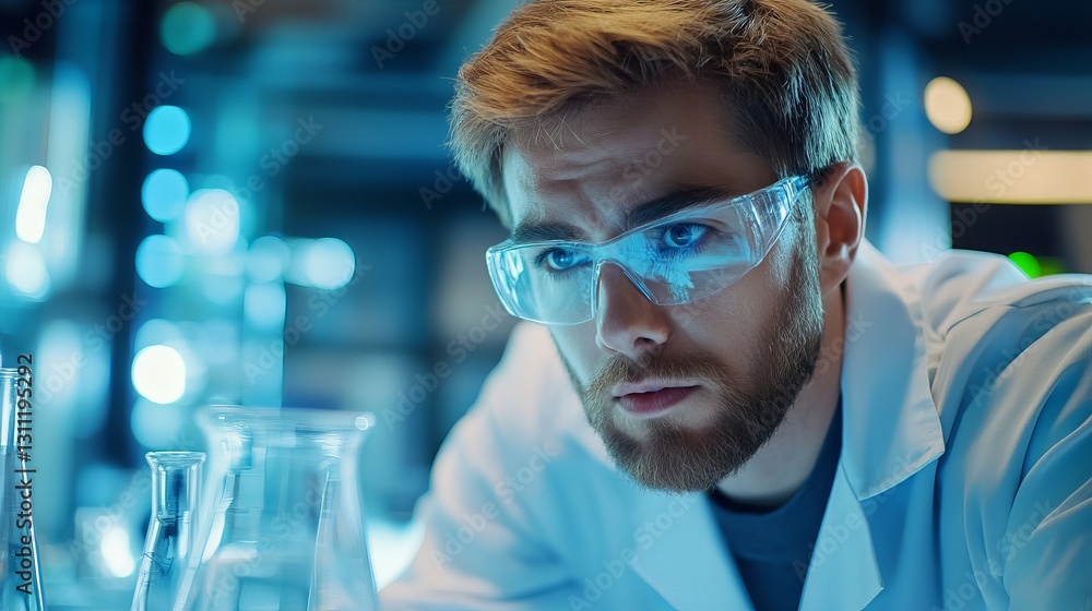 Chemical Engineer Explaining the Workings of Chemical Reaction in Laboratory Setup Chemical Engineer Explaining the Workings of Chemical Reaction in Laboratory Setup