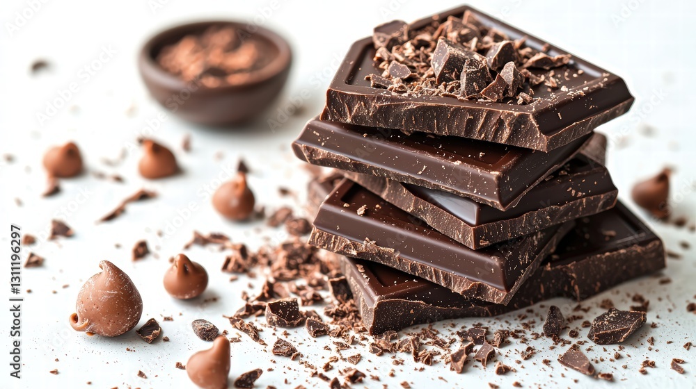 Rich dark chocolate bar with a smooth texture and intense flavor perfect for satisfying cravings