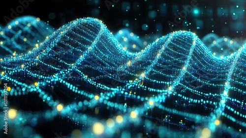 Stunning wave of light illustrating the concept of electromagnetic waves in modern physics