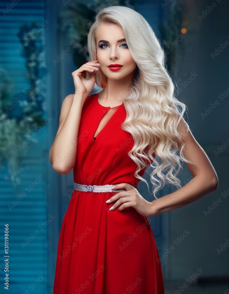 Fototapeta premium woman in red dress
