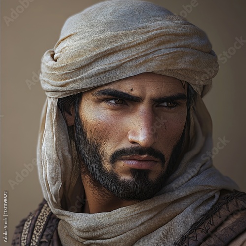 A person wearing a turban, perfect for use in cultural or historical settings