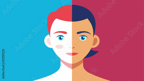 Youthful Glow A vector showing a profile of a face where the ‘before side presents dull skin and the ‘after side features a vibrant and youthful glow.
