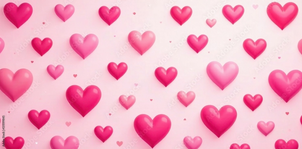 Pink hearts, simple clip art style repeating pattern, valentine, design Pink hearts, simple clip art style repeating pattern, valentine, design